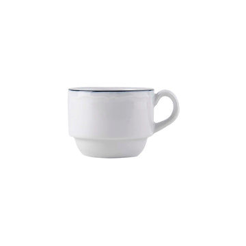 Tuxton Charleston China Espresso Cup, 3 oz., 36/Case - Blue Bright White White