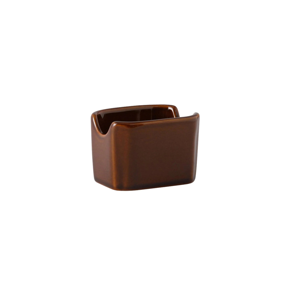 Tuxton China Sugar Packet Holder, 2 7/8" x 3 1/2", 12/Case - Caramel Caddy