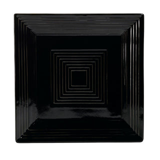 CAC China TG-SQ16-BLK Tango Colorful Porcelain Plate, 10" x 10", Black, 12/Case - Default Title