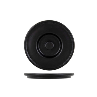 Tuxton TuxTrendz Zion China Server Lid, 6 5/8" Diameter, 12/Pack - Black