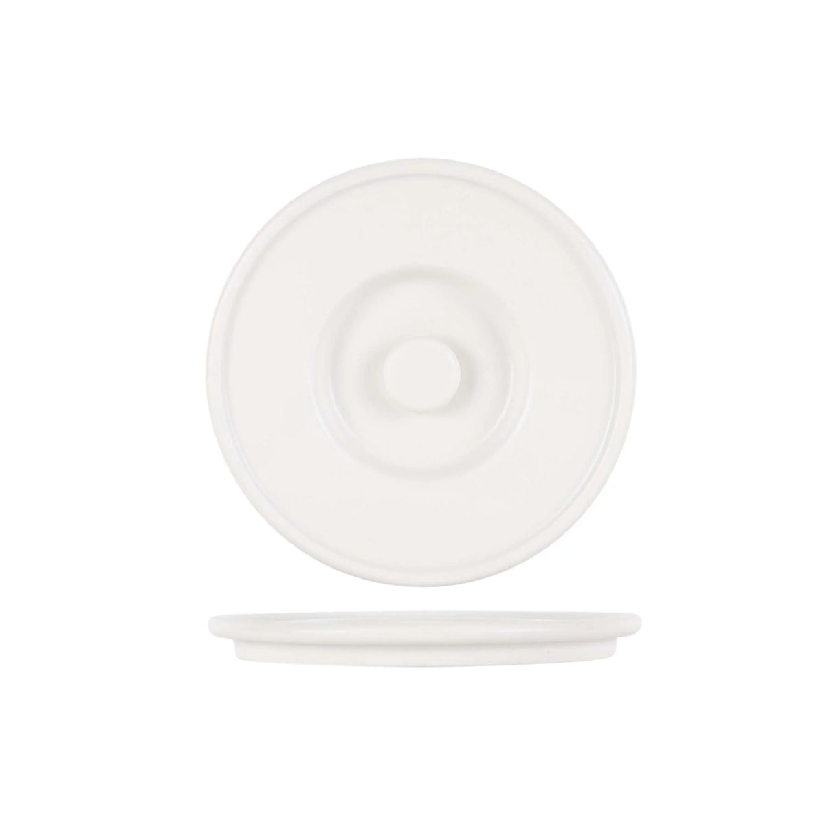 Tuxton TuxTrendz Zion China Server Lid, 6 5/8" Diameter, 12/Pack - White