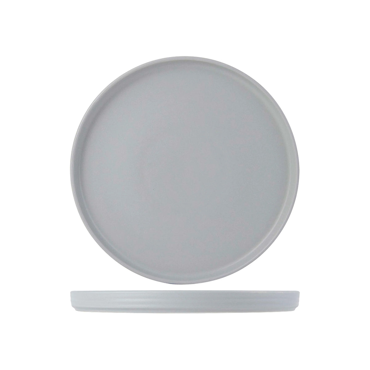 Tuxton TuxTrendz Zion Black China Plate, 10 3/4" Diameter, 12/Case - Gray
