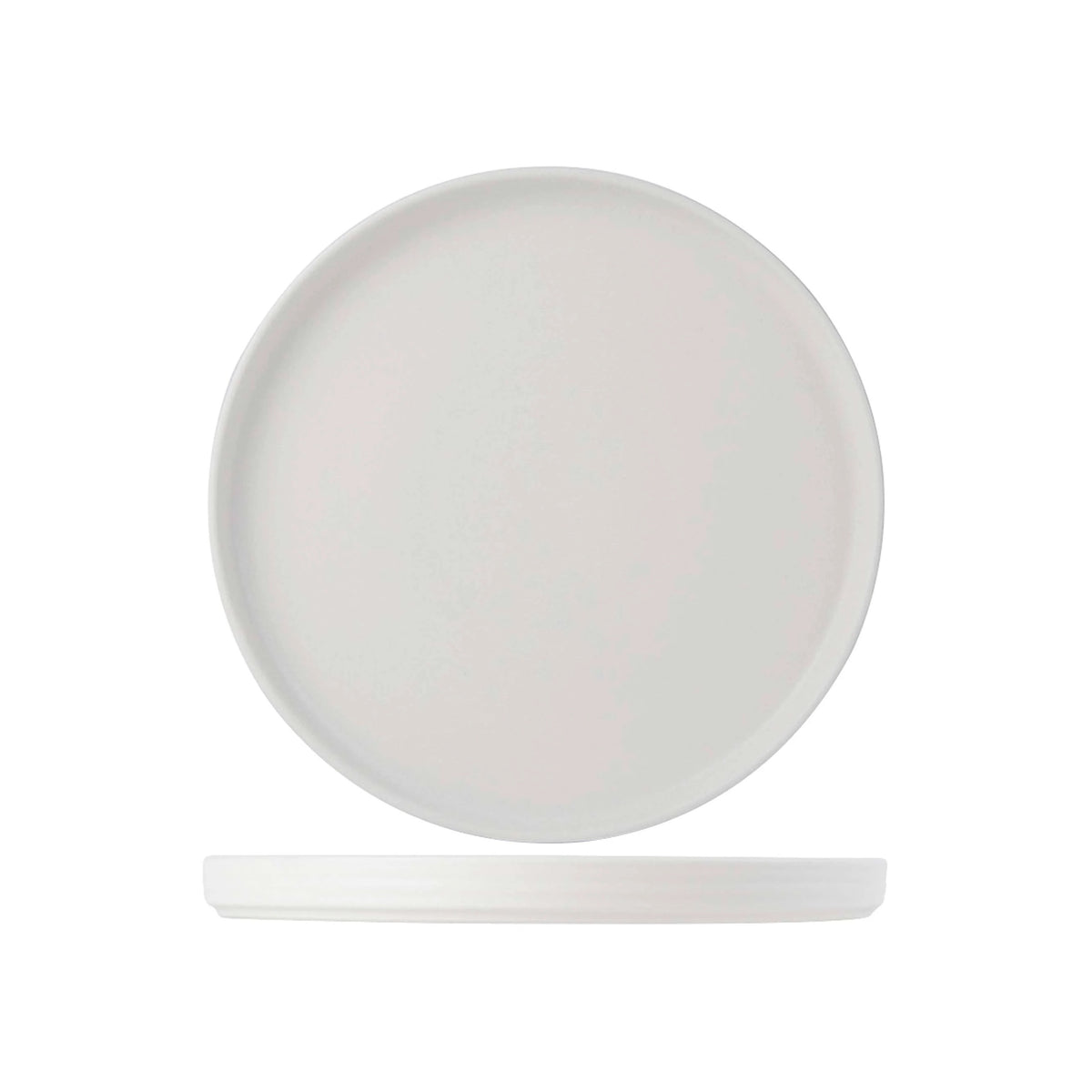Tuxton TuxTrendz Zion Black China Plate, 10 3/4" Diameter, 12/Case - White