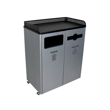 Busch Systems 100927 Courtside Powder Coated Steel Waste Receptacle, 64 gal., Gray - Default Title