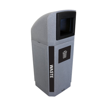Busch Systems Octo Recyclables Receptacle, 32 gal. - Black Gray