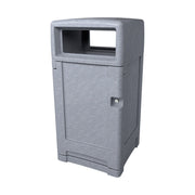 Busch Systems Expression Heavy Duty Plastic Decorative Trash Can, 45 gal. - Gray