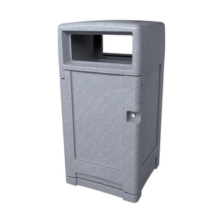 Busch Systems Expression Heavy Duty Plastic Decorative Trash Can, 45 gal. - Gray