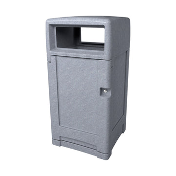 Busch Systems Expression Heavy Duty Plastic Decorative Trash Can, 45 gal. - Gray