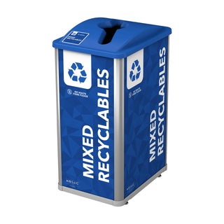 Busch Systems Mosiac Waste Receptacle, 32 gal. - Blue Gray