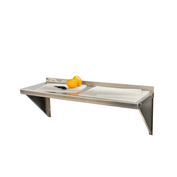 New Age Industrial Aluminum Wall Shelf, 12" Wide, Silver - 150 lb.