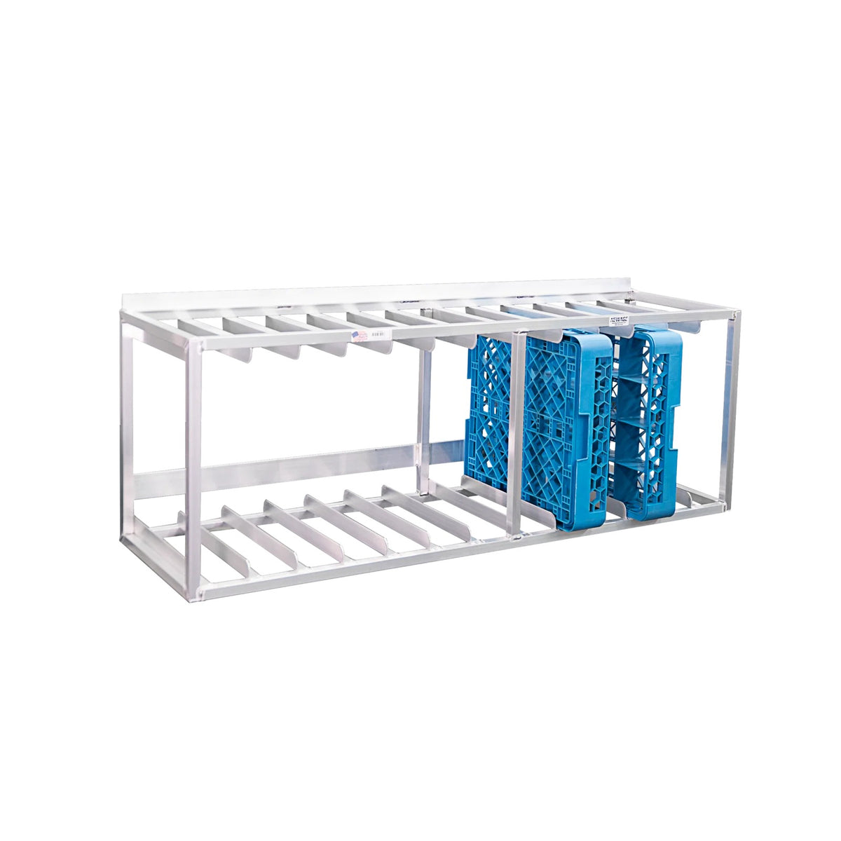 New Age Industrial Aluminum Dish Rack Holder, 18" Wide, Silver - 13 Racks