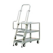 New Age Industrial Aluminum Ladder Cart, 22" x 51 1/2" - 3 Shelves