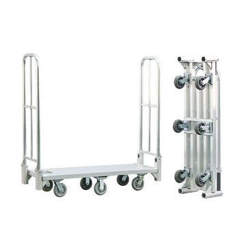 New Age Industrial Folding Platform Truck, 18" x 61", Silver - 6"