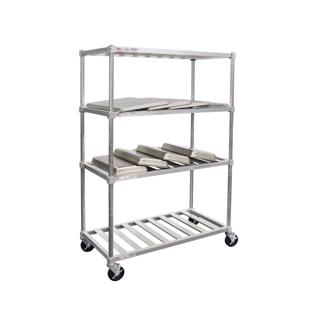 New Age Industrial Aluminum Drying Rack, 24" Wide, Silver - 48"