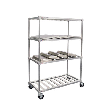 New Age Industrial Aluminum Drying Rack, 24" Wide, Silver - 48"