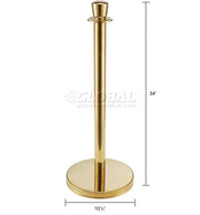Portable Gold Finished 34" H Post with Base by Global Industrial – 31"L x 19"W x 34"H, Stainless Steel, Gold, Model EK7100LG-G