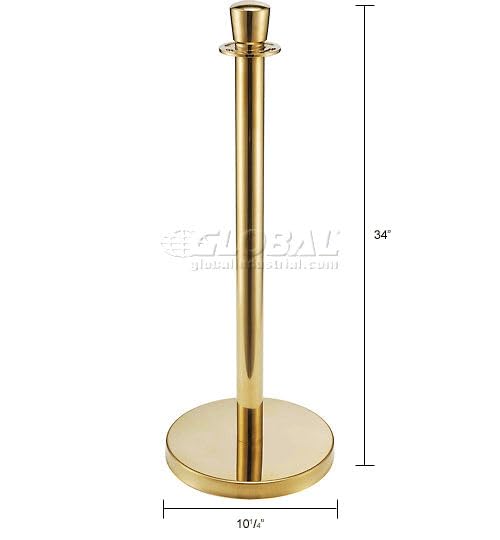 Portable Gold Finished 34" H Post with Base by Global Industrial – 31"L x 19"W x 34"H, Stainless Steel, Gold, Model EK7100LG-G