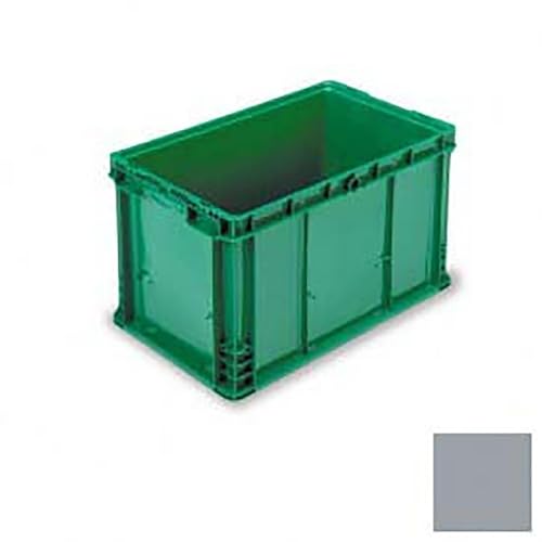Stakpak Modular Straight Wall Container by Orbis – 24"L x 15"W x 14-1/2"H, 24.0 liters, Alloy Steel, Gray, Model NXO2415-14-GY