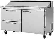 Turbo Air 1-Door 2-Drawer Sandwich Salad Prep Table 16-CU.ft. PST-60-D2R(L)-N