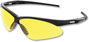 MCR Safety 135-MP114AF Memphis MP1 Safety Glasses with Frame & UV-AF Lens, Black & Amber - Pack of 12
