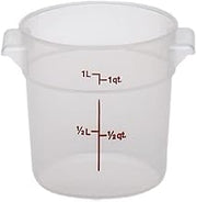 Cambro RFSCW1135 Round Storage Container, 1 Quart Capacity, Transparent