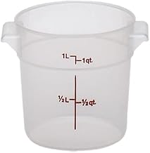 Cambro RFSCW1135 Round Storage Container, 1 Quart Capacity, Transparent