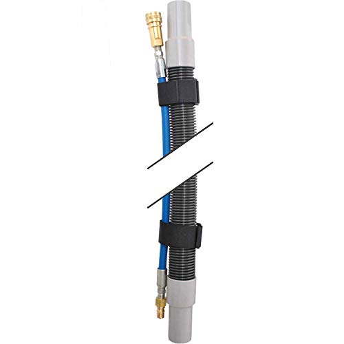 50' Vacuum Hose & Solution Line Assembly for Portable Carpet Extractors by EDIC – 0.25"W, Black/Blue, Model 5040AC-HP