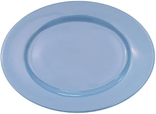 CAC China LV-13-LBU Oval Platter R.E. Light Blue 11 1/2" Stoneware Oval, Color, Set of 12