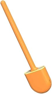 Compact Size Bathroom Tool Silicone Toilet Brush Holder Set Wall Mounted Splash-Proof(Orange)