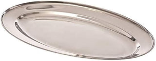Browne Foodservice 574182 Mirror S/S Oval RE 14" x 9" Serving Platter