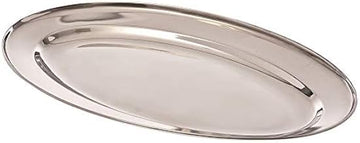 Browne Foodservice 574182 Mirror S/S Oval RE 14" x 9" Serving Platter