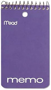 Mead Wirebound Memo Book, College Ruled, 3 x 5 Inches, Black, Red, Blue and Green, 60 Count, 12 Pack (45354)