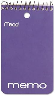 Mead Wirebound Memo Book, College Ruled, 3 x 5 Inches, Black, Red, Blue and Green, 60 Count, 12 Pack (45354)
