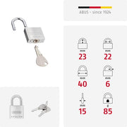 ABUS Single / 40 mm / 1 Stück Keyed Padlocks