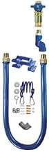 Dormont 16100KITCFS48PS 1" Blue Hose Moveable Gas Connector Kit 48" Long with Blue PVC, 1 Safety Quik QDV, 1 Swivel MAX & 1 Pair of Safety Set
