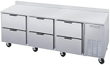 Beverage-Air WTRD93AHC-6 Work Top Refrigerator - 93" - 4" Built in Backsplash - 6 Drawers