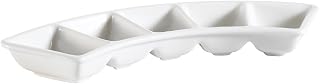 CAC China CN-5B10 Accessories 10-Inch by 3-Inch New Bone White Porcelain 5-Compartment Wavy Dish, Box of 24