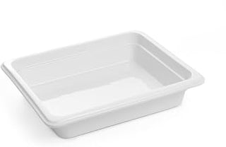 Hendi Gastronorm Container, High Impact and Wear Resistance, Suitable for Microwave, Dishwasher, GN 1/2, 325 x 265 x (H) 65 mm, White Porcelain