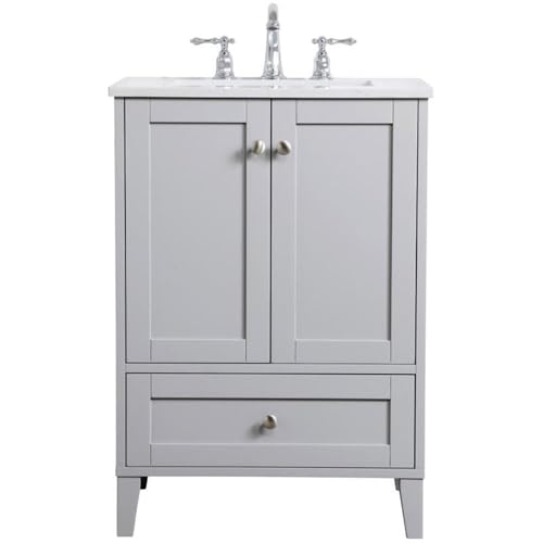 Elegant Decor 24" - Single / Brushed Nickel,grey / Traditional Wheel Care