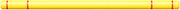 Global Industrial Clearance Bar, 80"L, HDPE, Yellow with Red Tape