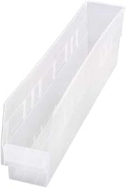 QUANTUM STORAGE SYSTEMS Clear Shelf Bin, 23-5/8"L x 4-1/8"W x 6" H QSB205CL - 1 Each