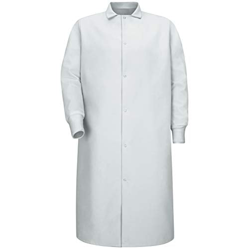 Red Kap Medium / White / Gripper Front Spun Polyester Pocketless Butcher Coat With Knit Cuffs Outerwear