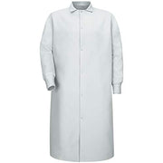 Red Kap 4X-Large / White / Gripper Front Spun Polyester Pocketless Butcher Coat With Knit Cuffs Outerwear