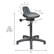 Interion Height Adjustable Ergonomic Sit Stand Stool by Global Industrial – Black, Model 571005