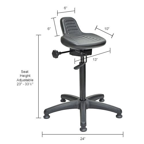 Interion Height Adjustable Ergonomic Sit Stand Stool by Global Industrial – Black, Model 571005