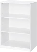 Furnifact White 3-Shelf Bookcase with Spacious Shelves, Durable Material, Modern Design, Ideal for Living Room, Office, or Bedroom Storage