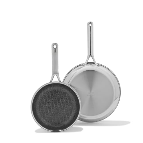 OXO 8" and 10" Frying Pan Skillet Set / Stainless Steel / 5.0 cups Skillets