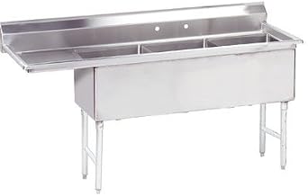 Economy 68.5" x 25.75" Triple Fabricated Bowl 3 Compartment Scullery Sink