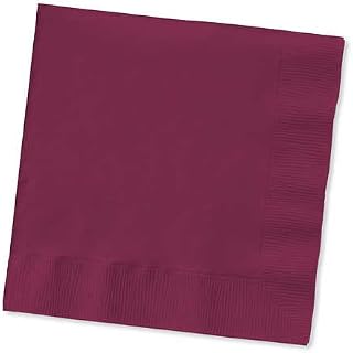 Creative Converting 273122 2 Ply 1/8 Fold Dinner Napkins Bulk Burgundy 600 Counts