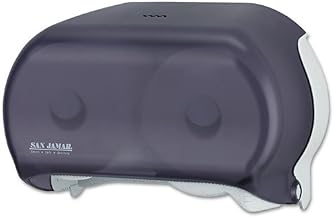 San Jamar VersaTwin Standard Tissue Dispenser, 2 Roll, 12-1/4 x 5-3/4 x 8-1/4, Black Pearl - one toilet tissue dispenser.